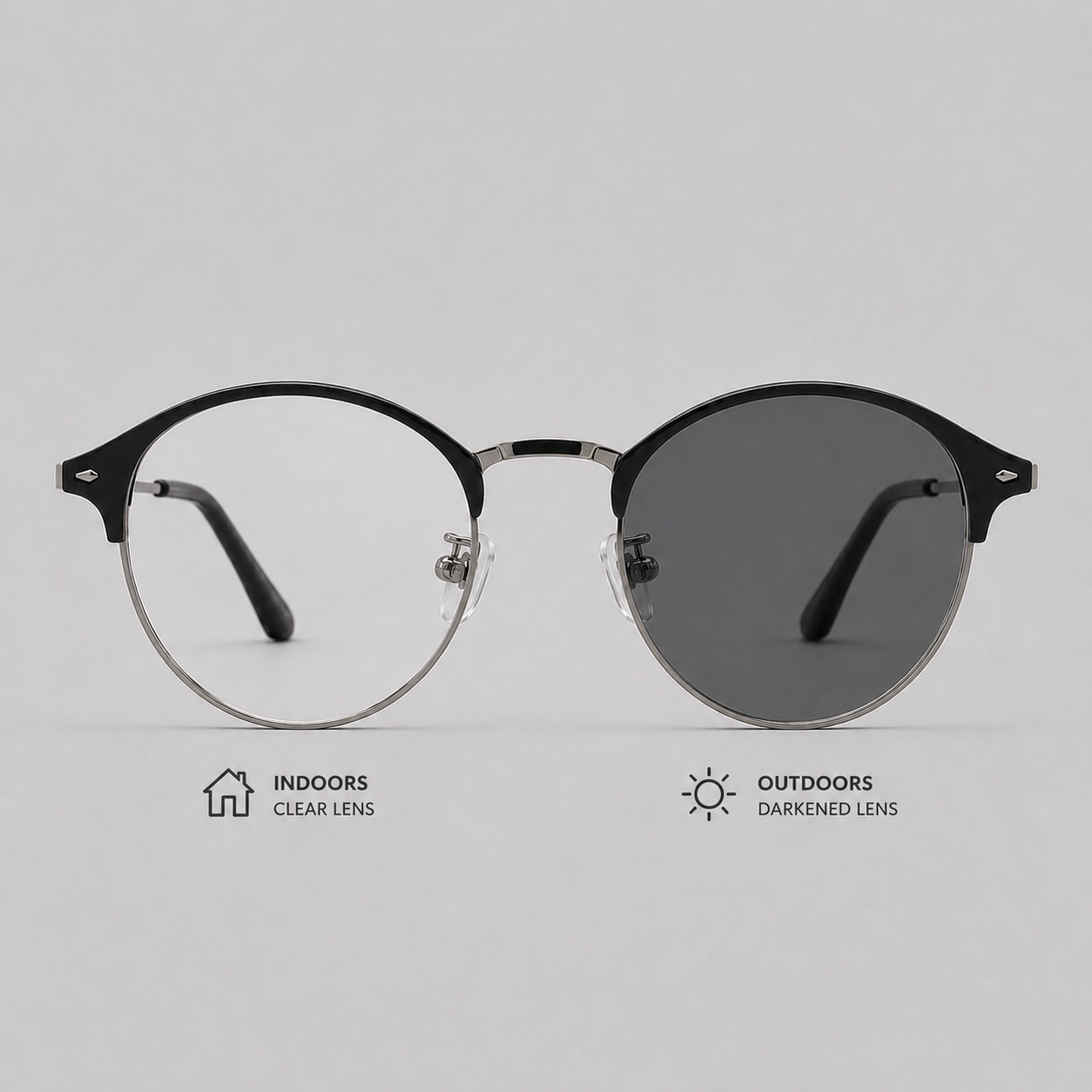 BASTIEN photochromic round glasses adaptive UV400 lenses SOLEYA South Africa