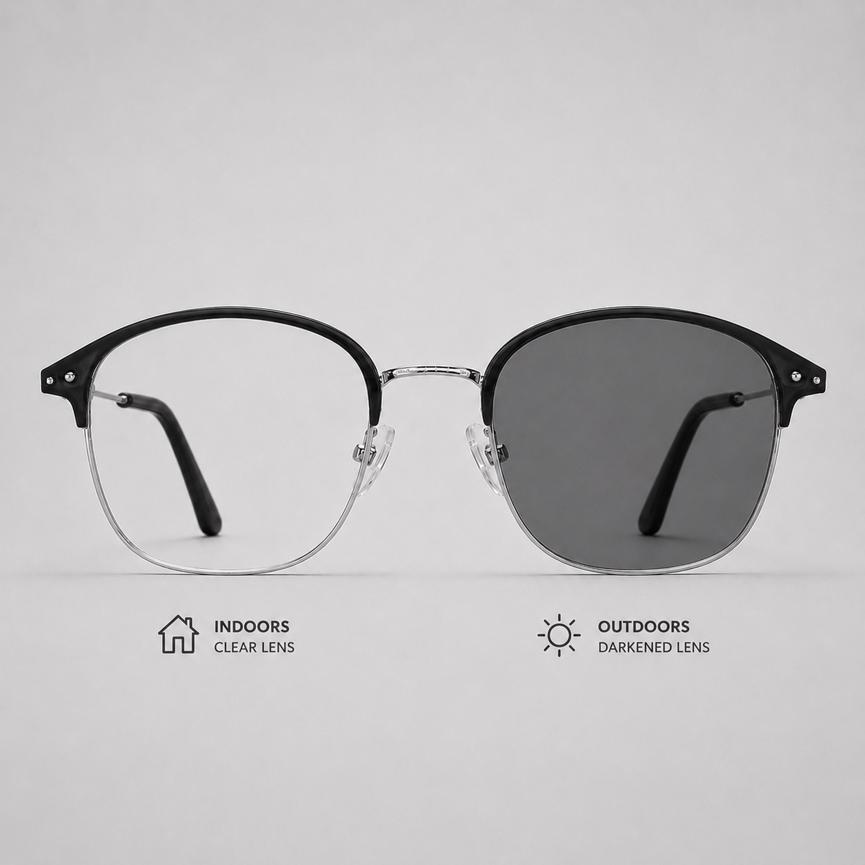 BEAUMONT photochromic rectangle glasses adaptive UV400 professional SOLEYA
