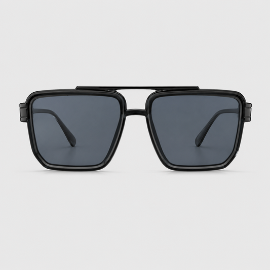 DEKER geometric aviator sunglasses UV400 slim metal frame SOLEYA
