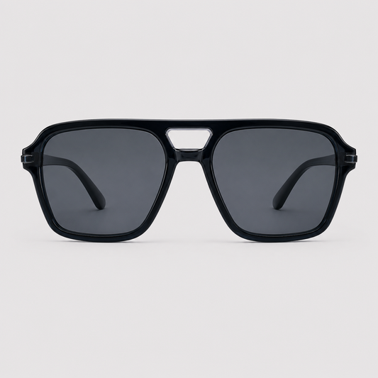 ZEKE wide rectangle sunglasses UV400 premium acetate quiet luxury SOLEYA